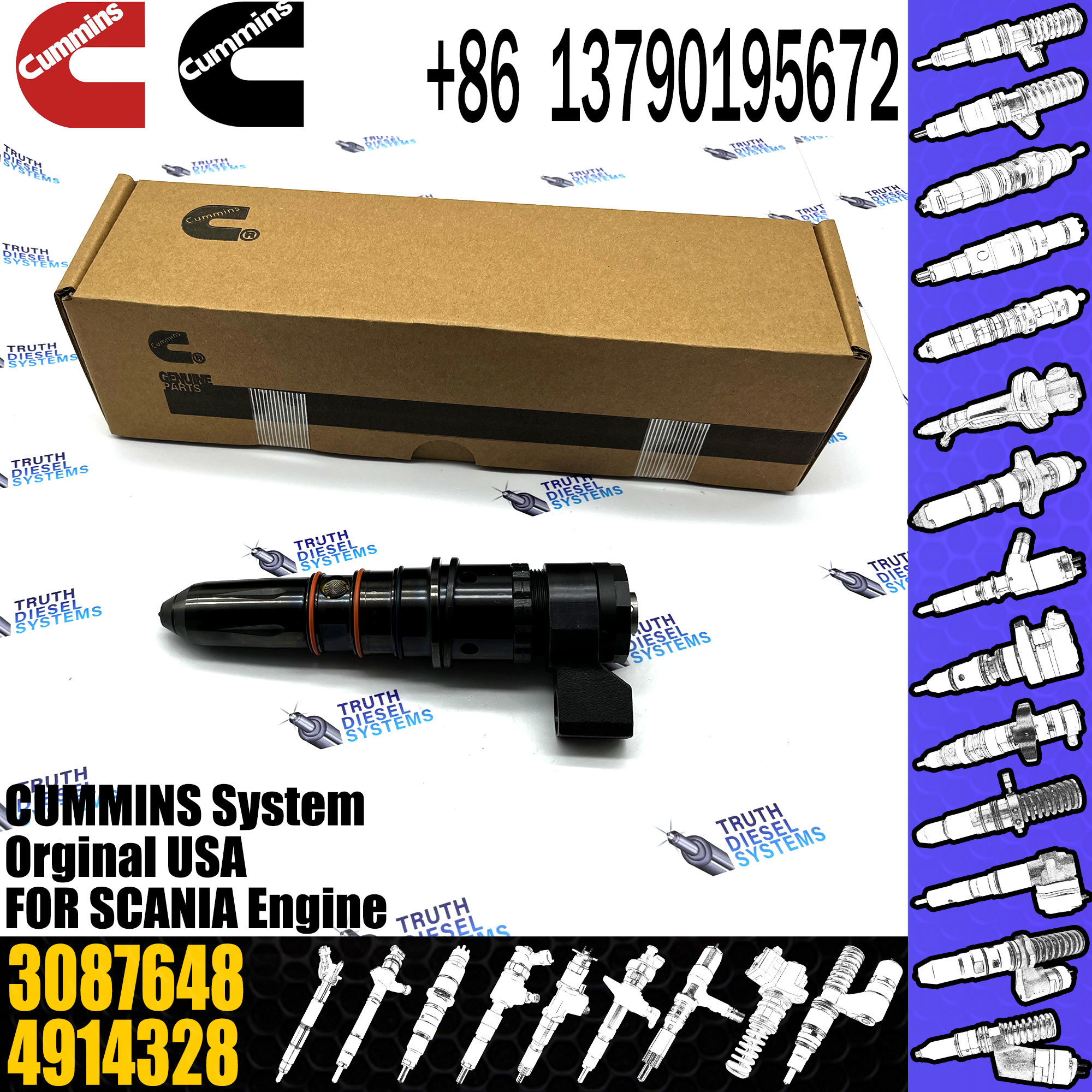 Diesel Fuel Injector 3406604 3411821 3071497 3087648 for C-ummins