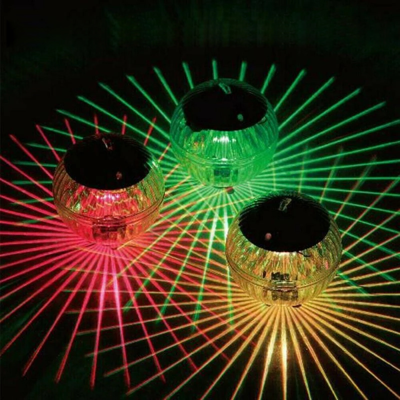 7 Color RGB Changing Underwater Ball Lamp Waterproof Solar Powered Yard Garden Fishing Pond Swimming Pool Floating Light