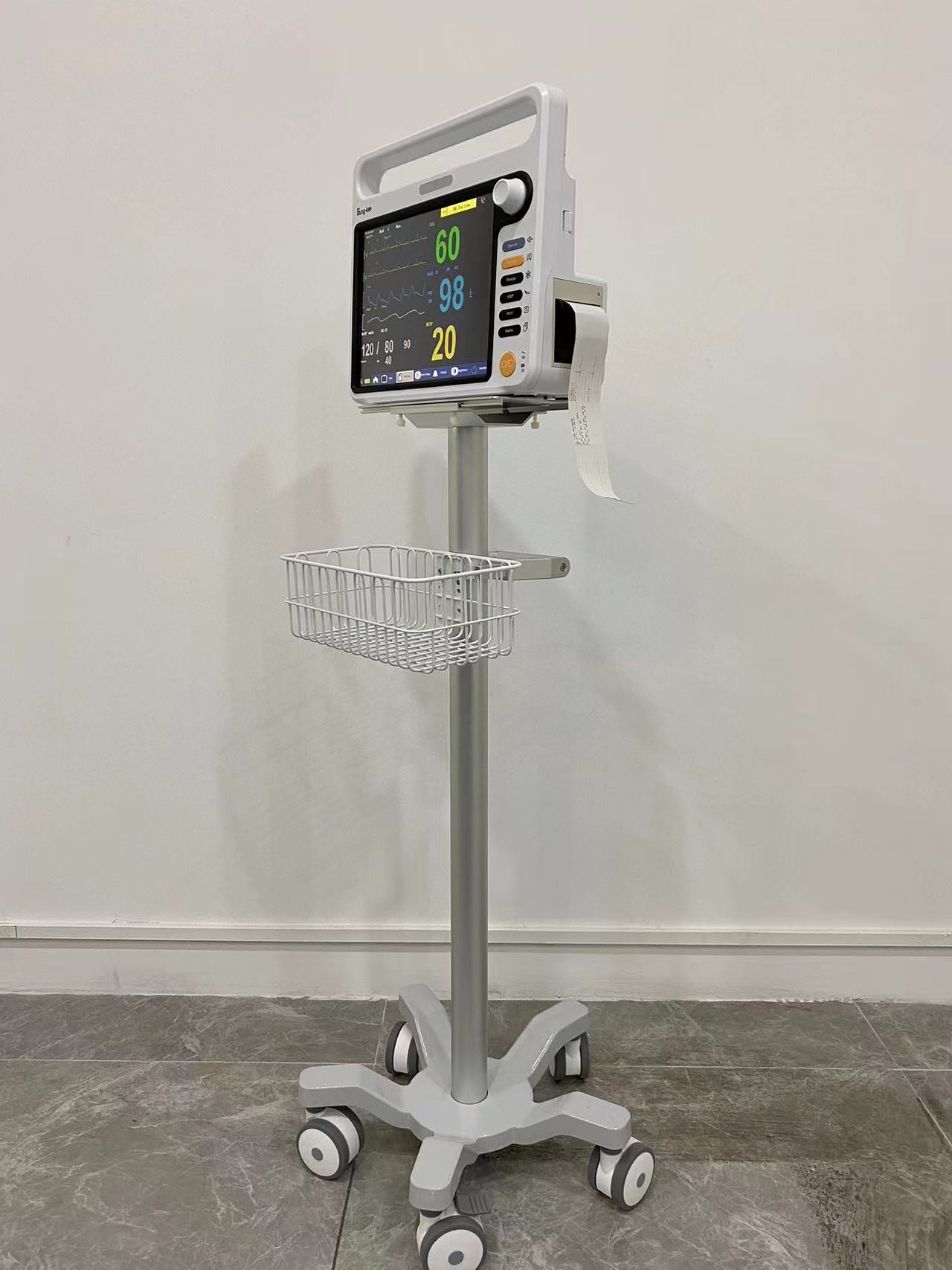 Aviation Aluminum Matieral Portable Medical Monitor Trolley With 3 Inch Silent Wheels