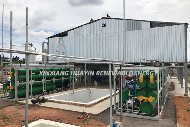 ISO Waste Pyrolysis Oil Plant Batch Type With Auto Feeder Waste Tire