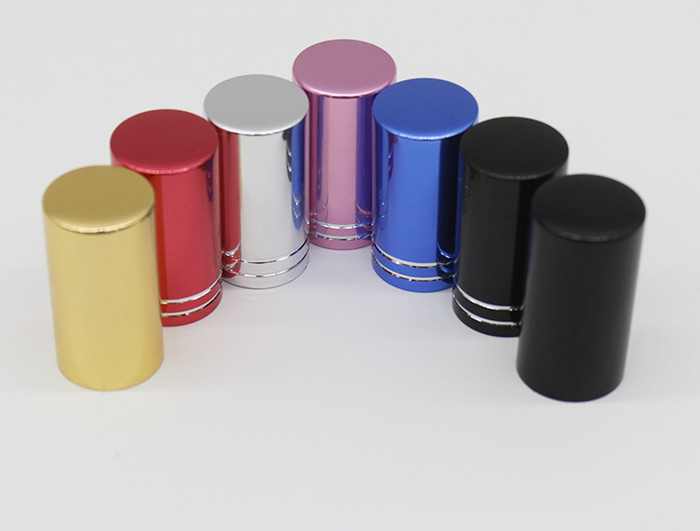 Cylindrical Perfume Bottle Tops Aluminium 24mm Plastic Caps Customized