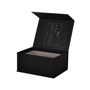 China Black Magnetic Clothing Cardboard Box , Garment Shipping Box With Tissue Paper wholesale