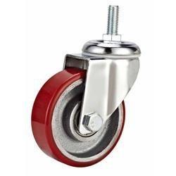 China 04-Medium duty caster screw stem PU cast caster wholesale