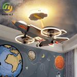 Children's airplane light Fan light remote control Boy's room Creative cartoon