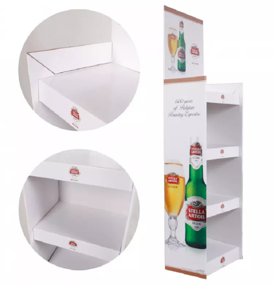 Customized Cardboard Beverage Display Stand Corrugated For Wine Juice