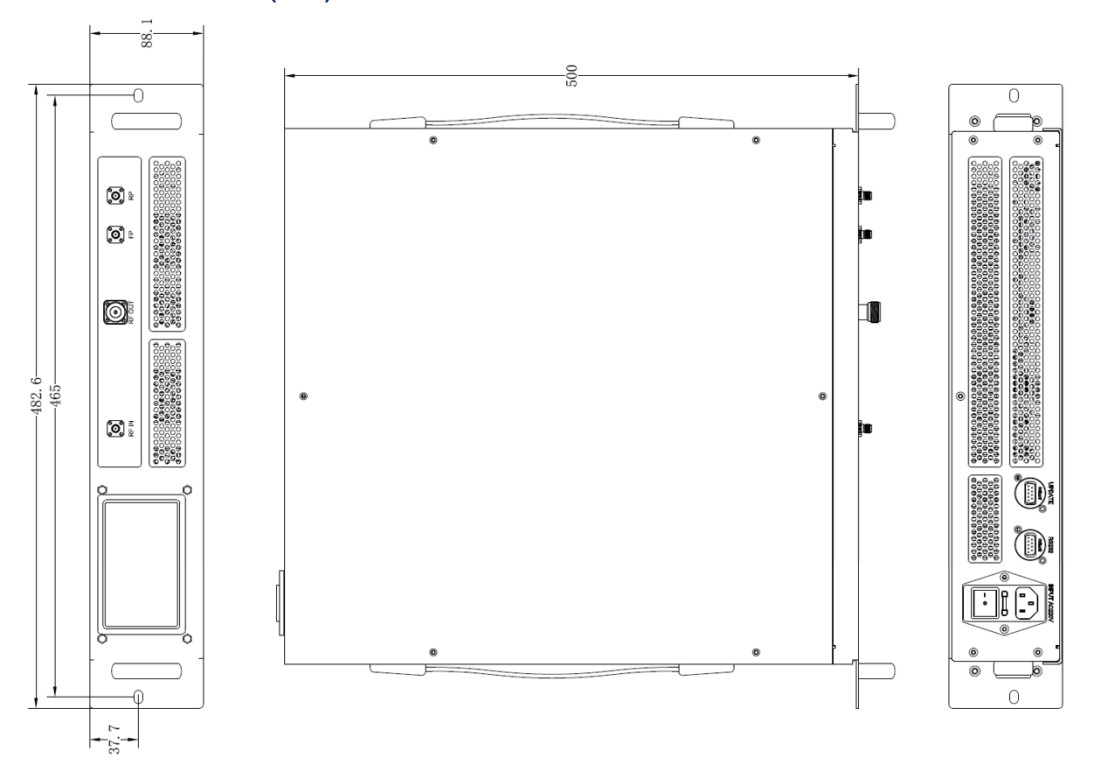 High Gain 0.05~ 0.5 GHz Psat 40 dBm Enhances signal strength RF Power Amplifier for various communication systems