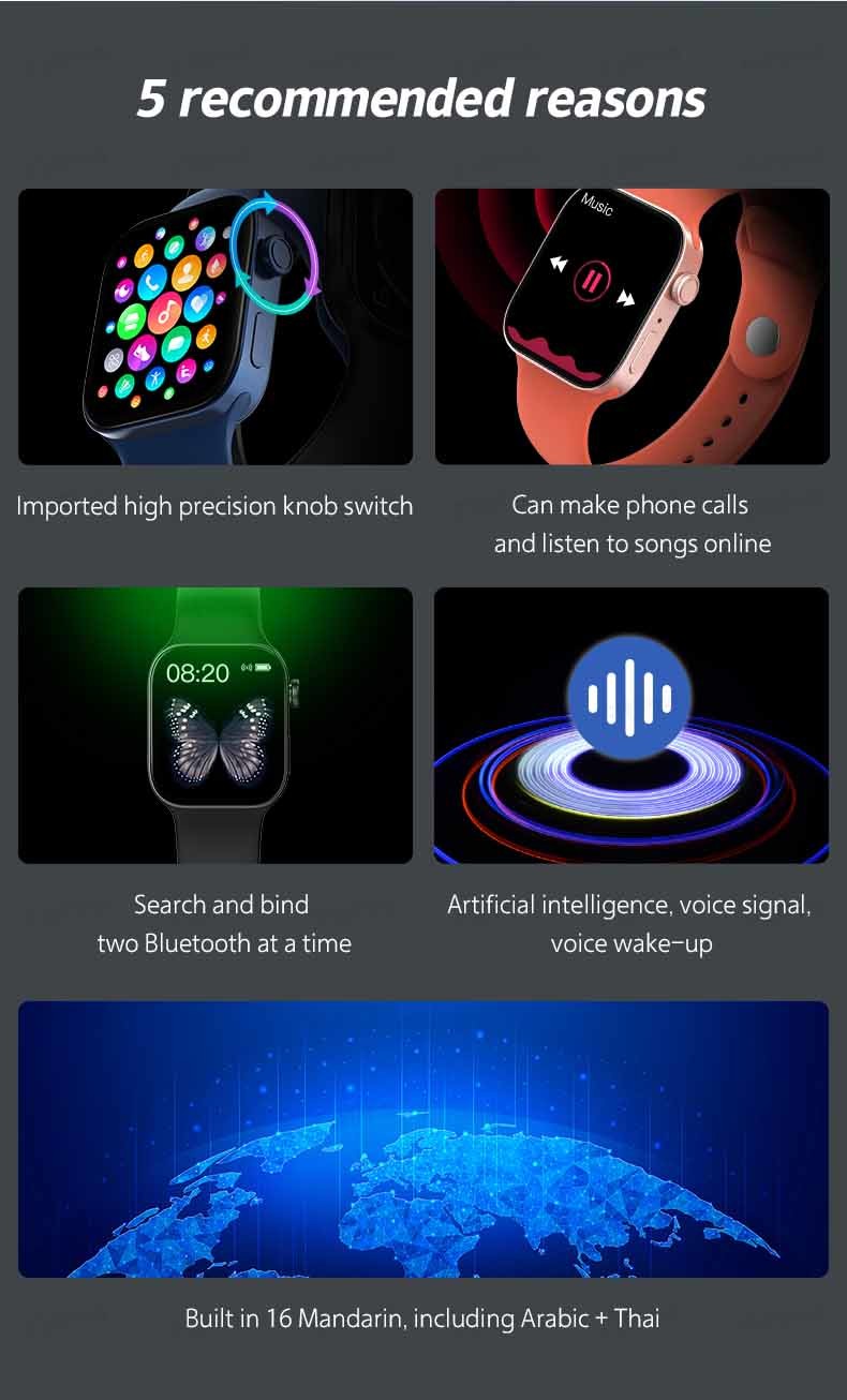 16M 1.69 inch LCD Smart Watch Sleep Tracker For Seniors