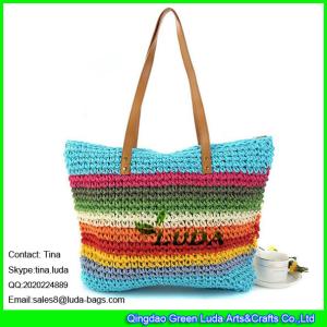 China LUDA fashion new design crochet paper straw handmade bag wholesale