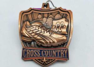 China Sandblasting Relief Zinc Alloy Metal Medal For Running Event wholesale