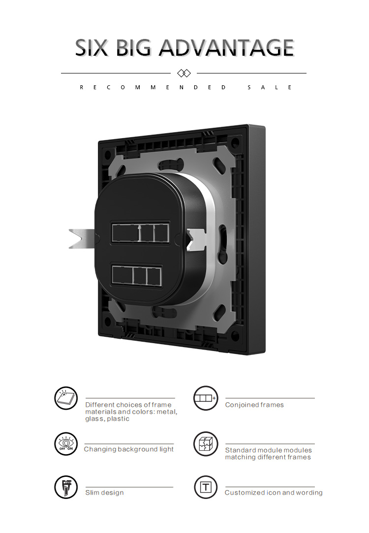Smart RS485 Programmable Wall Switch Digital Push Button Tact Switch