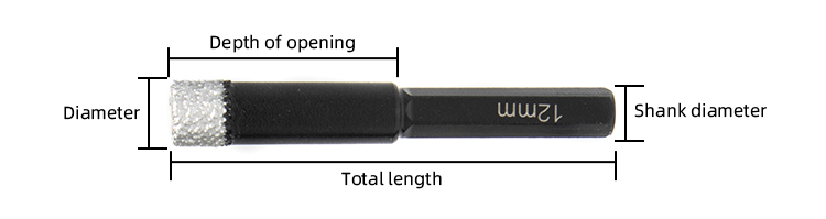 1/3'' Shank Diamond Core Bit Drill 14mm For Granite And Marble