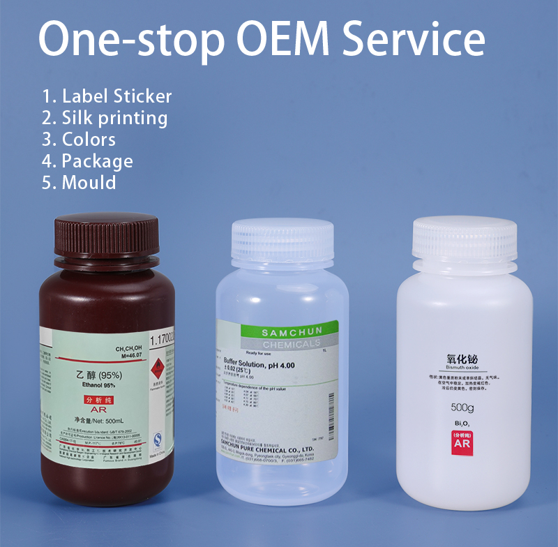 1L Transparent PP Thicken Plastic Chemical Reagent Lab Leakproof Bottles with Screw Lid