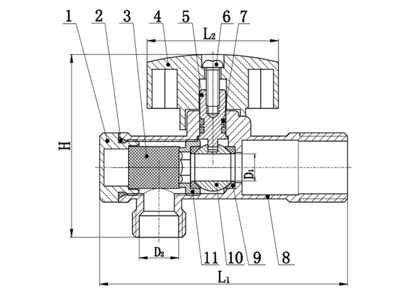 Commercial Brass Angle Valve Price 90 Degree Water Multi Function Parallel Pipe Thread