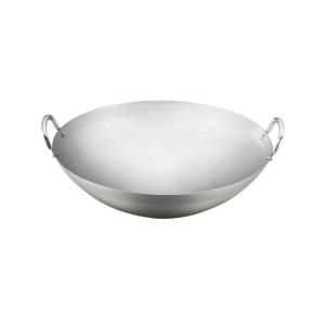 China Commercial Kitchenware Cookware Carbon Steel Chinese Big Double Ear Wok For Restaurants wholesale