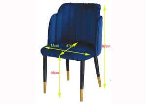 China Leisure 53cm 46cm Wrought Iron Upholstered Dining Chairs wholesale