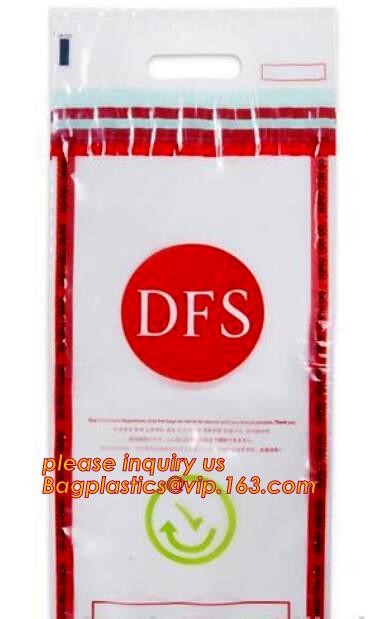 Security plastic bag with adhesive tape for cash, plastic money bag, Security Money Cash Bag For Airport/Bank and police
