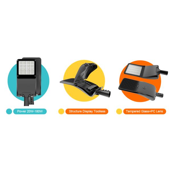 New Led Street Light Tempered Glass Die-casting Aluminum Housing Luxeon 5050 Chips