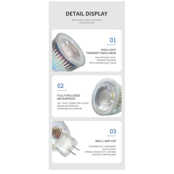 12V 110V 220V 35MM Small Lamp Cup 3W COB MR11 GU11 Mini LED