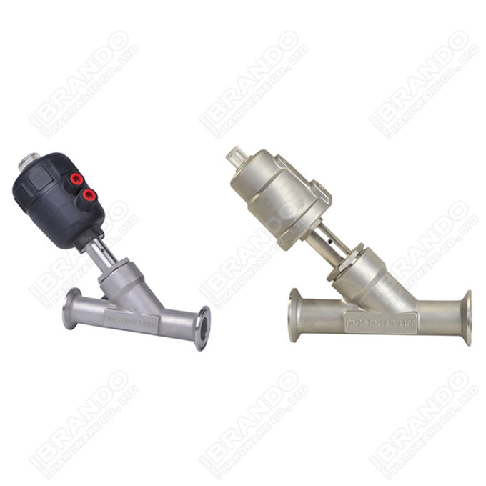 Y Type Pneumatic Flanged Angle Seat Valve Stainless Steel