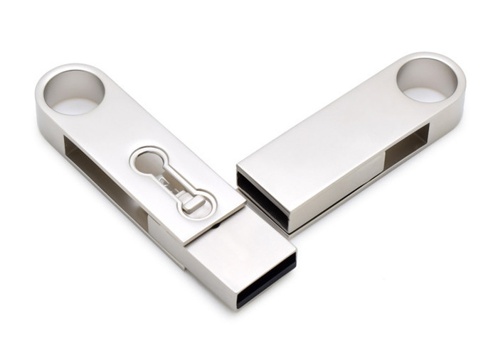 Silvery Otg Usb Flash Drive With High Speed Transfer Rate Ce Certification