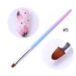 Metal Gradient Nail Gel Brush Nylon Hair Flat UV Nail Pen Non Deformation