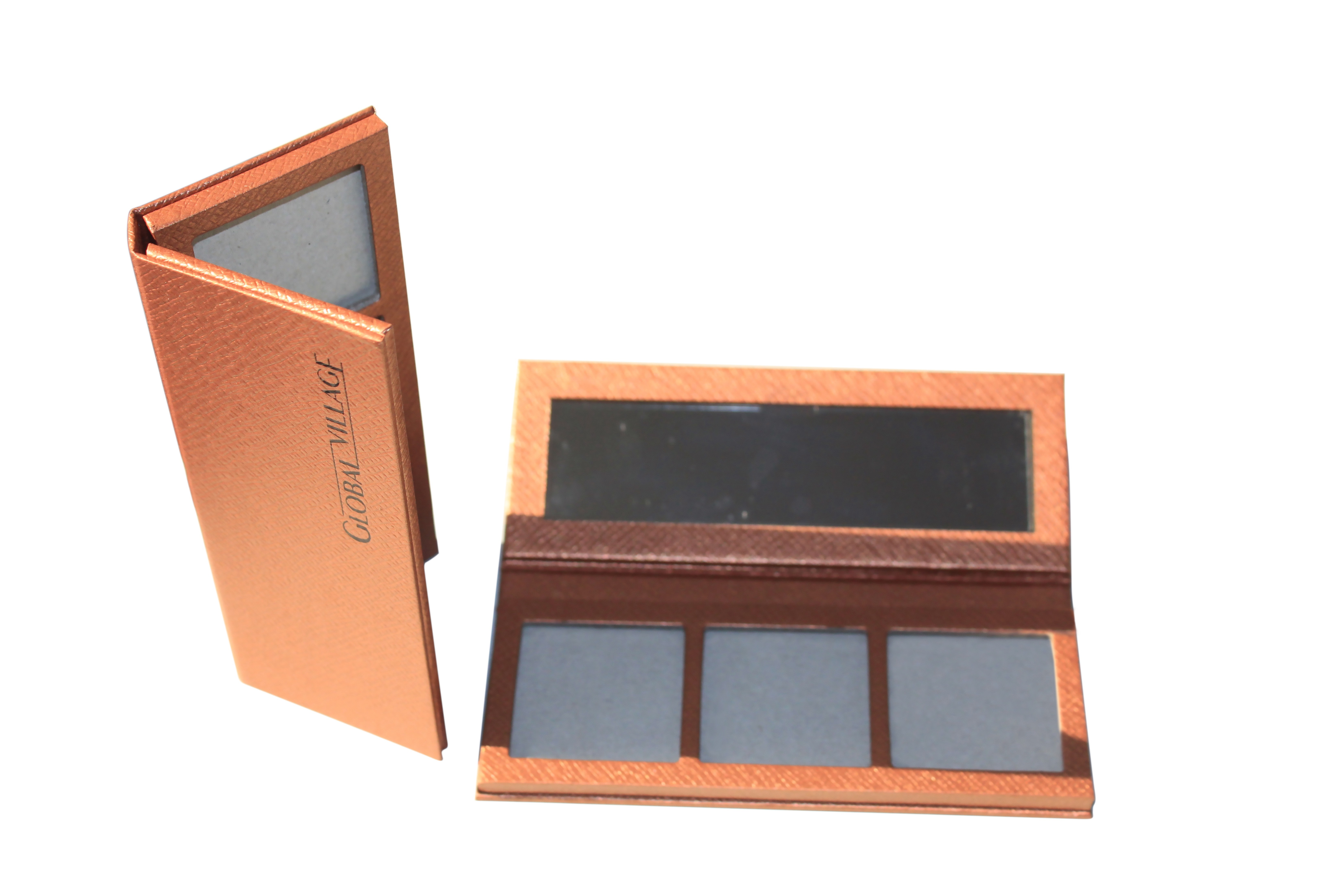 Brown Paper Empty Blush Highlighter Contour Palette With Hot Stamping Logo