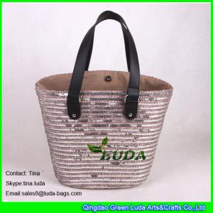 China LUDA large beach bags wheat straw woven unique straw handbags wholesale