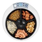 Time Adjustable 1200mA 270ml Cat Food Dispenser 5 Compartments