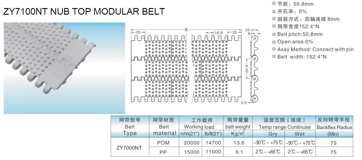 Modular POM Conveyor Belts with Varying Lengths Smooth/Friction Belt Surface