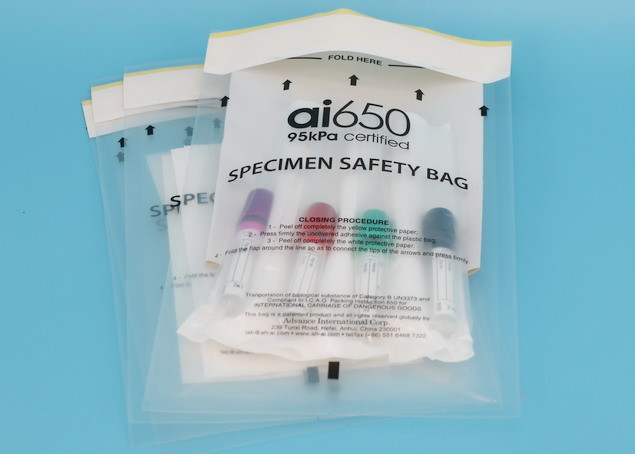 ICAO Gravure Printing 0.7mm 95kPa Biohazard Specimen Transport Bag
