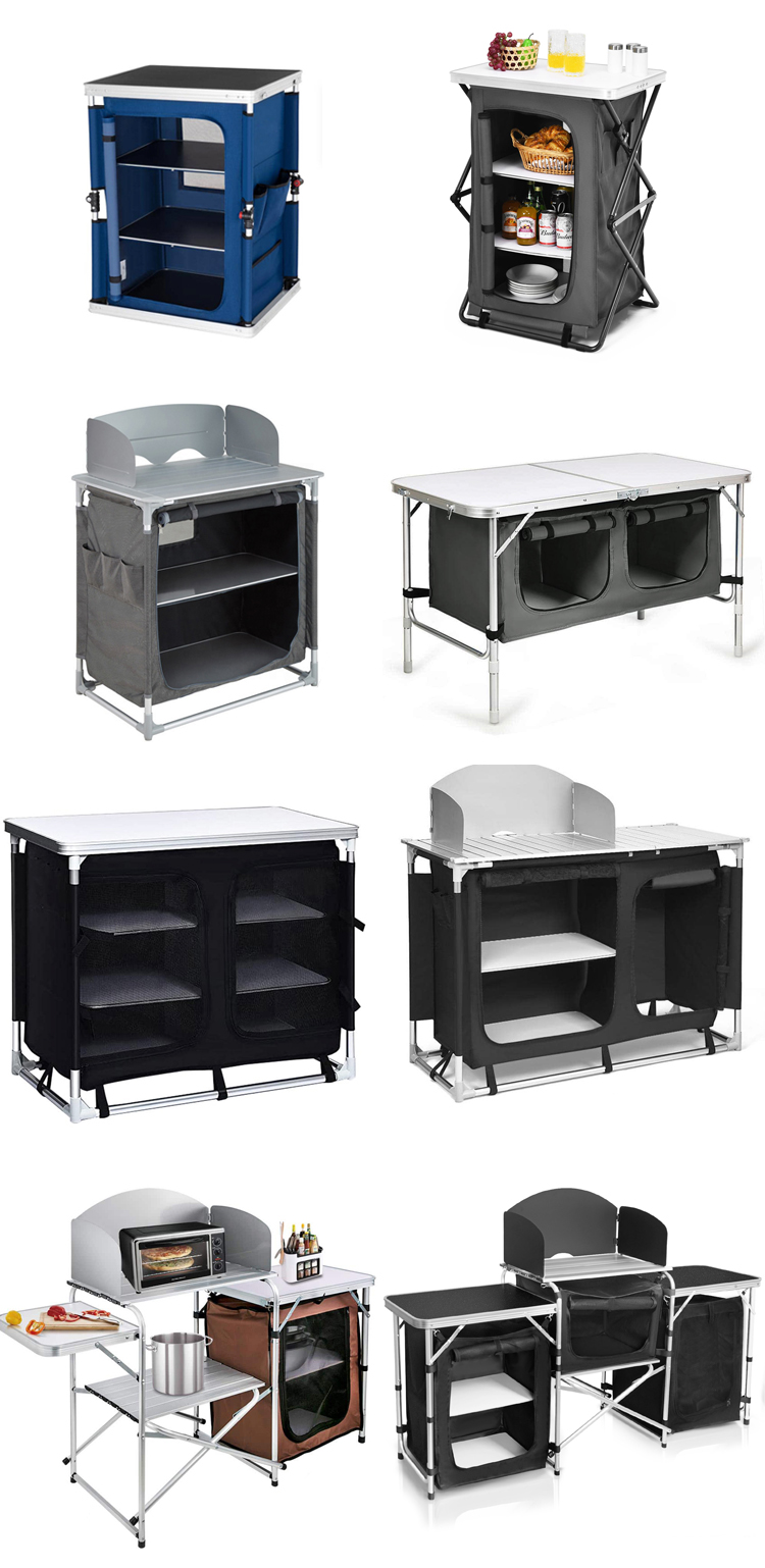 Convenient Outdoor Garden Patio Party Event Camping Table with Storage Compartment