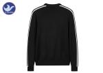 V Neck Mens Knit Cardigan Sweater Stripes In Shoulder / Sleeves Buttons Up