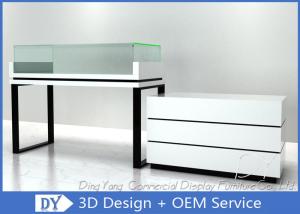China White Jewelry Display Cases , Retail Glass Wooden Jewellery Display Cabinets wholesale