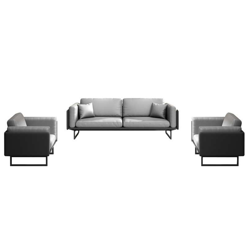 Light Luxury Italian Modern Leather Sofa Coffee Table Set for Office Sectional Sofa