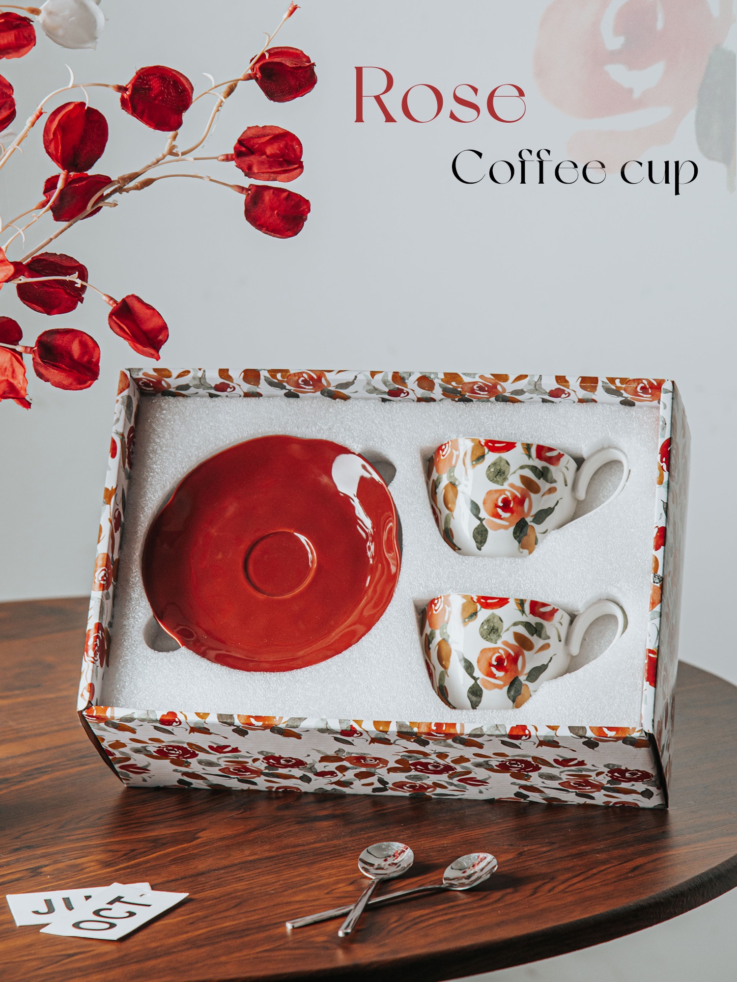 British Classical Fashion Ceramic Espresso Cups And Saucers Perfect For Garden Parties