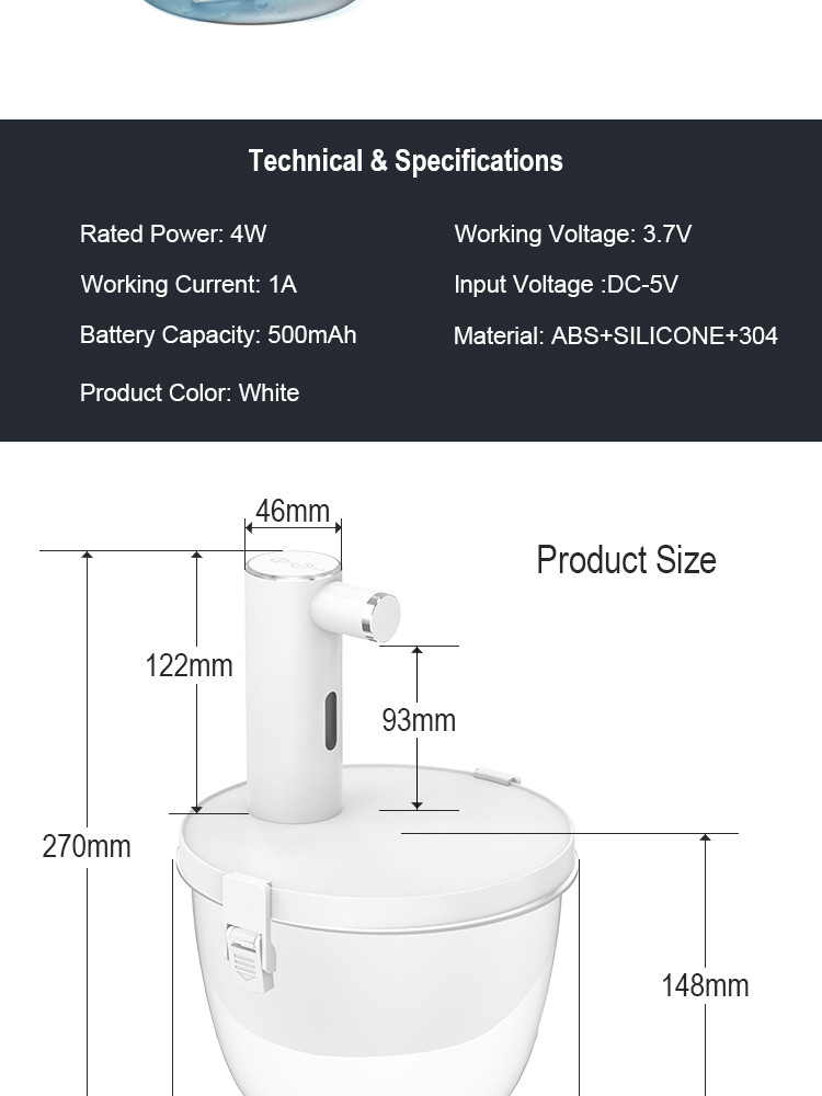 Stainless Steel Electric Wine Dispenser With 2.5W Power 500mah Battery White Black Red