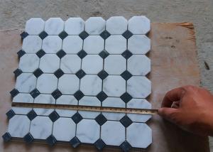 China White Carrara Octagon Natural Stone Mosaic Tile 2&quot; X 2&quot; High Density , Low Water Absorption wholesale