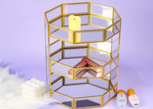 China Glass artifact three-layer octagonal cosmetic shelving box storage Bedroom desktop jewelry storage box wholesale