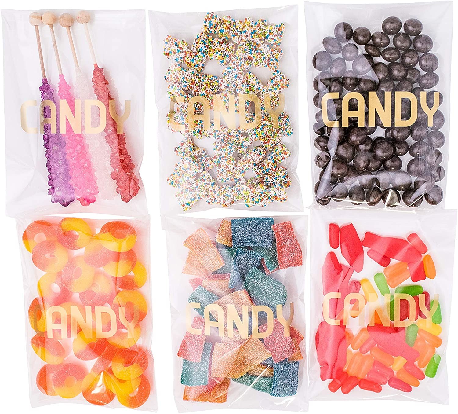100pcs Transparent Christmas Bridal Baby Shower Candy Bags For Birthday Parties Kids