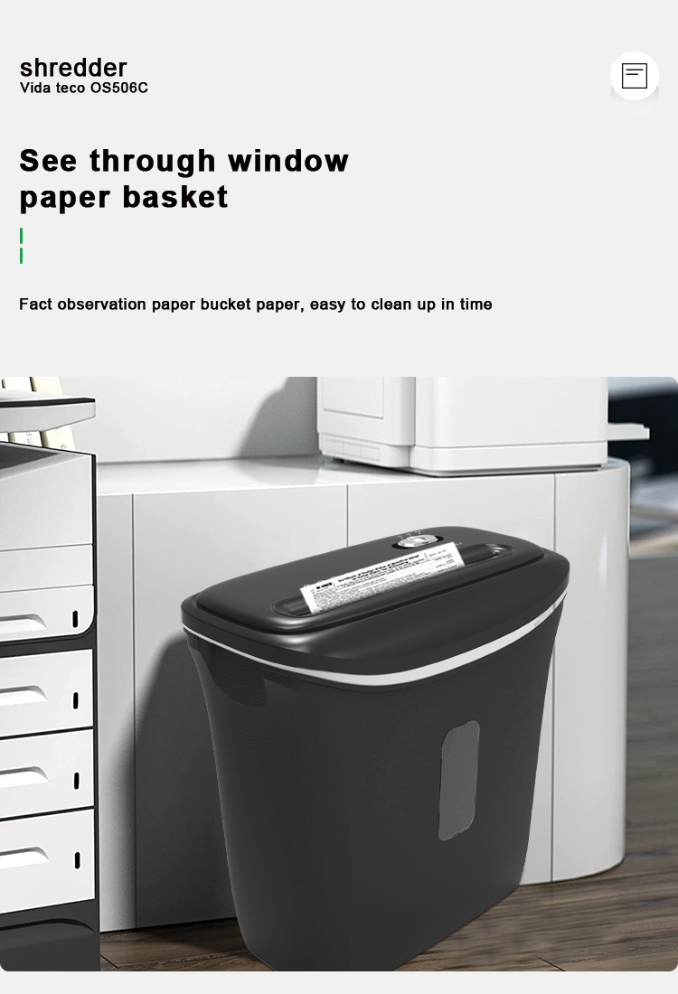 8-Sheet Cross-Cut Shredder With US Patented Cutter for Shredding of Card and Paper