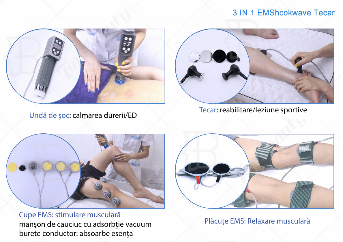 Tecar Ems Shockwave 3 In 1 Shock Wave Pain Relief Shockwave Therapy Machine RET CET