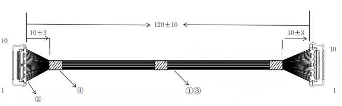 I PEX Coaxial LVDS Cable 0.4mm Pitch 20633-310T-01S 38AWG 10 Pin eDP 1