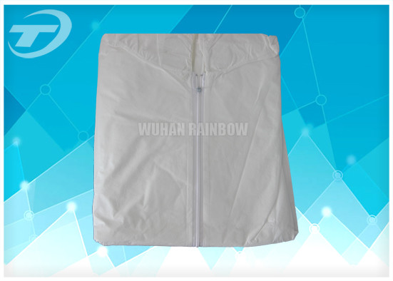 Non Woven Fabric Durable Disposable Coverall Suit White Chemical Resistant