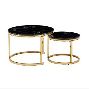 China Round Slate Top Custom Coffee Tables Stainless Steel Easy Clean wholesale