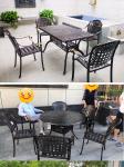 Cast Aluminum Outdoor Dining Set Table And Chairs Corrosion Resistant