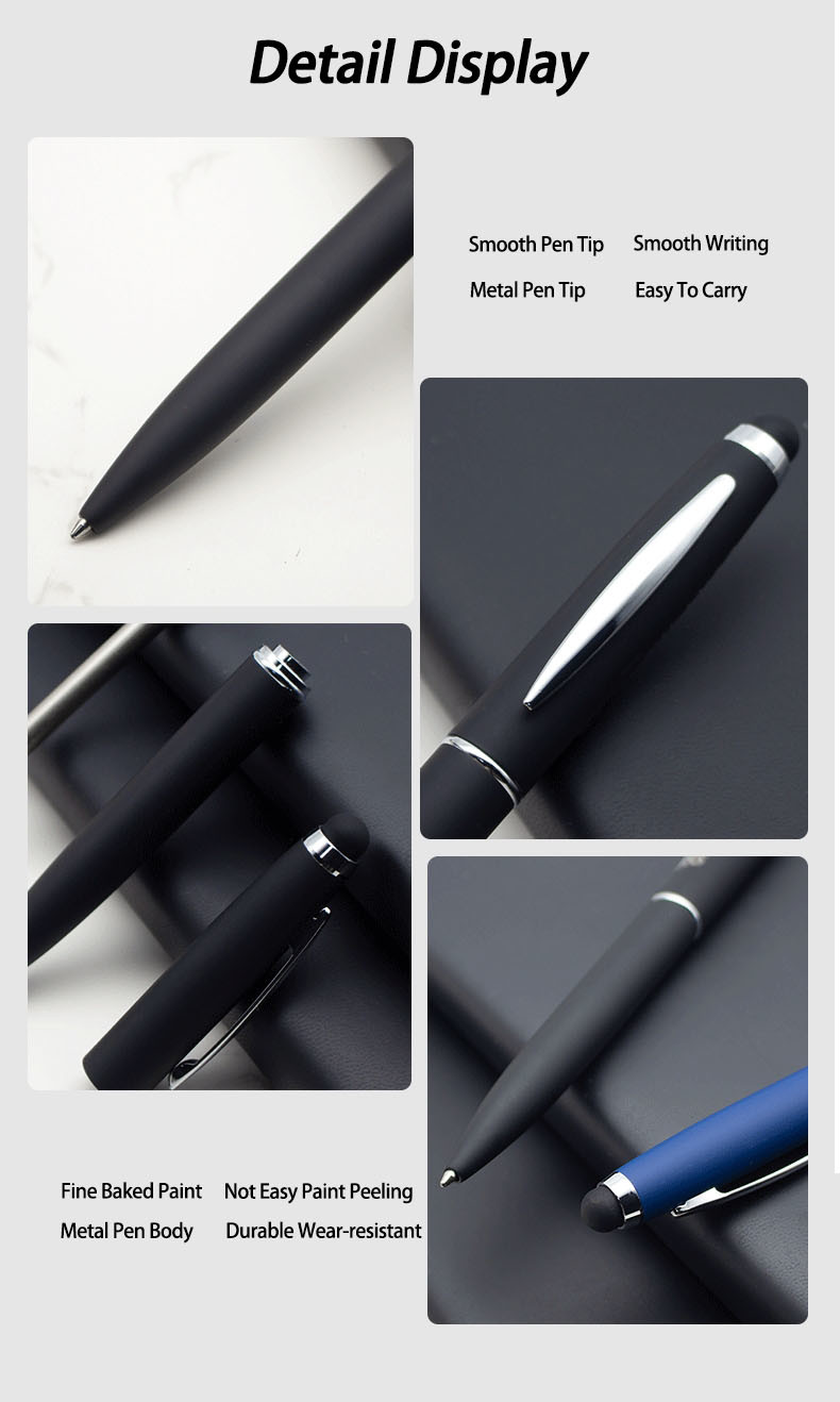 Metal Soft Touch Feeling Ballpoint Pen 1.0mm Multi Color Touch Screen Ball Pen