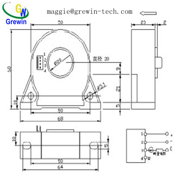 norminal current 5 to 2000A rated output 25 to 400ma ct of closed loop sensor hall for dc and ac current