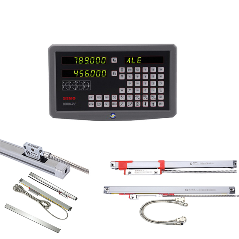 SDS6-2V SINO Digital Readout System Dro 2 Axis With Glass Linear Scale Ruler For Lathe Mill