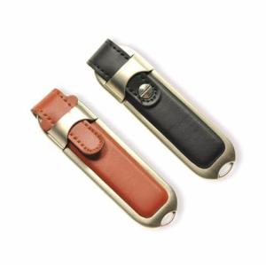 China Unique Design Leather USB Flash Drive With Customized LOGO Printing wholesale