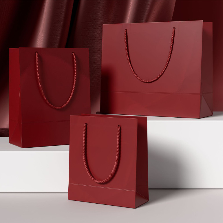 Custom Clothing Shopping Bags Packaging Luxury Ivory Board Kraft Paper Shopping